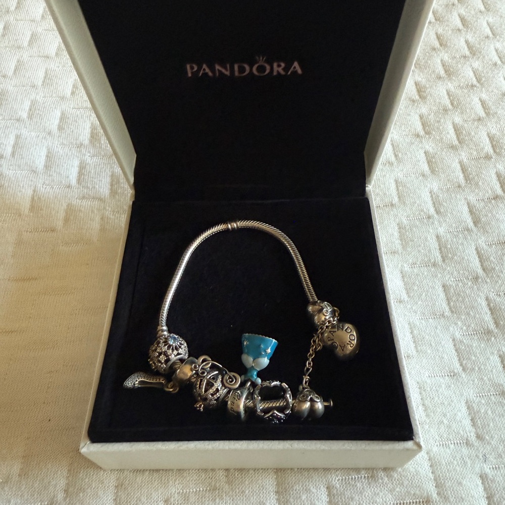 Pandora Silver Bracelet with Turquoise Charms